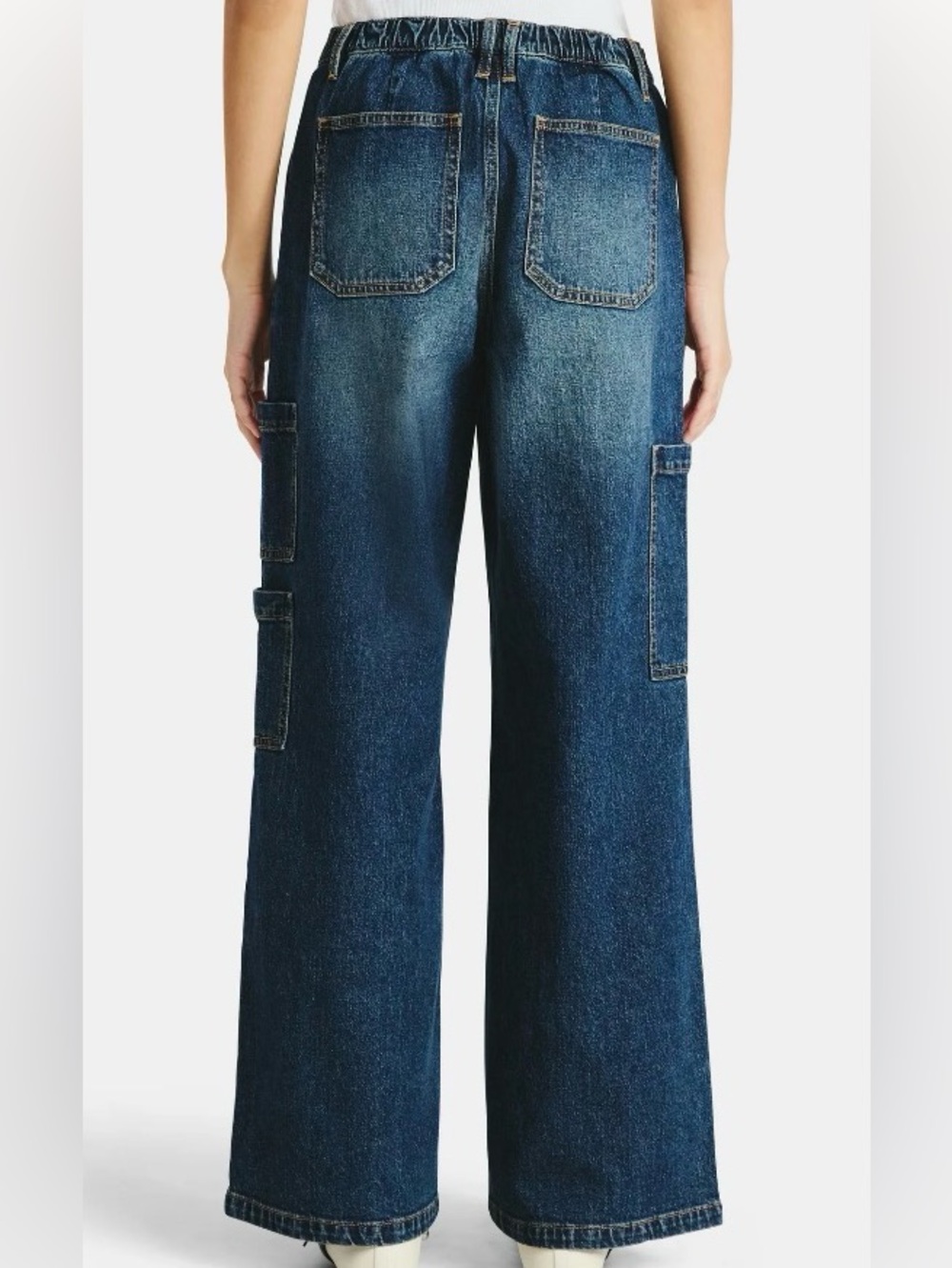 No Boundaries Dark Blue Stretch Denim Wide Leg Jeans - Picture 3 of 12